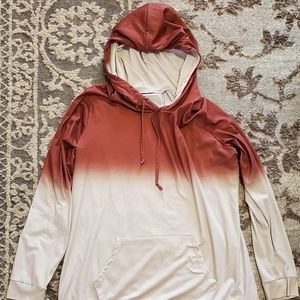Burnt Orange Ombre hooded sweatshirt, 2xl